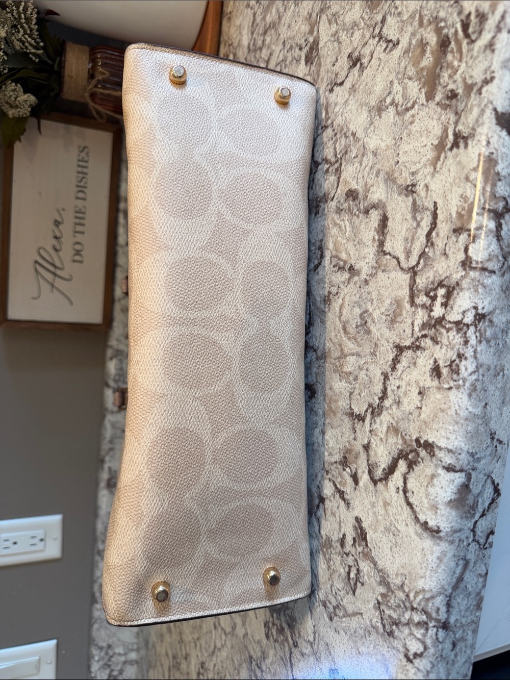 Coach Beige Signature Canvas Tote Bag - Coach - Picture 10 of 15